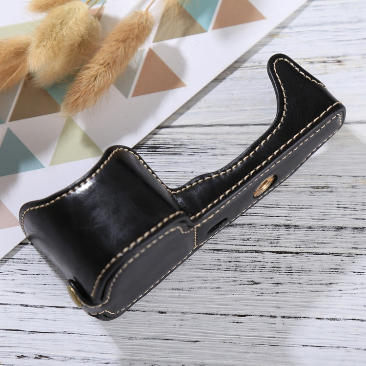 ฐานเคสกล้องหนัง PU ครึ่งตัวพร้อมเกลียว 1/4 นิ้ว สำหรับ Sony ILCE-6000 / A6000, สำหรับ Sony A6000