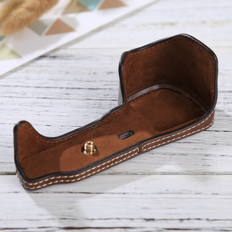 ฐานเคสกล้องหนัง PU ครึ่งตัวพร้อมเกลียว 1/4 นิ้ว สำหรับ Sony ILCE-6000 / A6000, สำหรับ Sony A6000