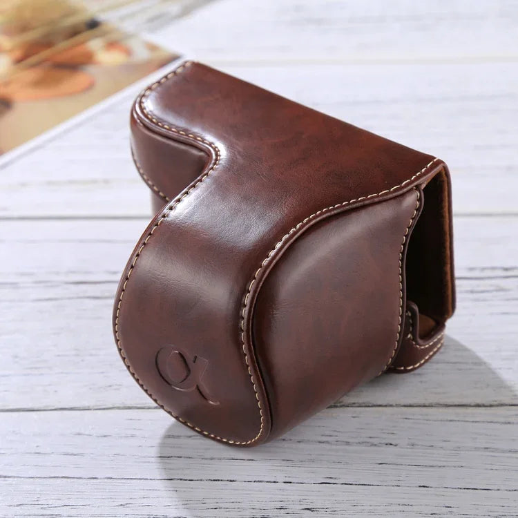 กระเป๋าเคสกล้องหนัง PU แบบเต็มตัวพร้อมสายสะพายสำหรับ Sony A5100 / A5000 / NEX-3N (เลนส์ 16-50 มม. / 40.5 มม.) สำหรับ Sony A5000 สำหรับ A5100