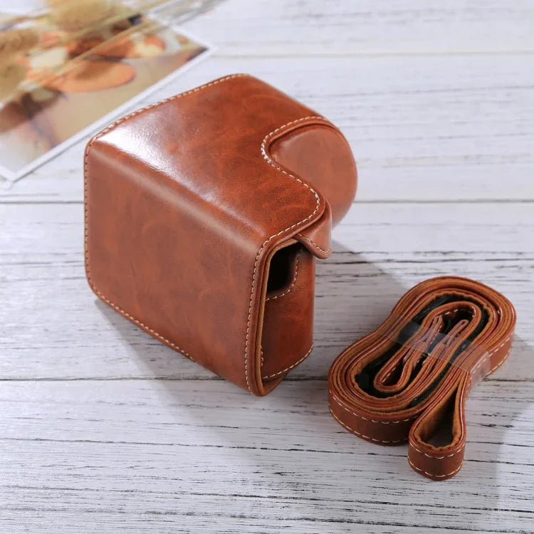 กระเป๋าเคสกล้องหนัง PU แบบเต็มตัวพร้อมสายสะพายสำหรับ Sony A5100 / A5000 / NEX-3N (เลนส์ 16-50 มม. / 40.5 มม.) สำหรับ Sony A5000 สำหรับ A5100