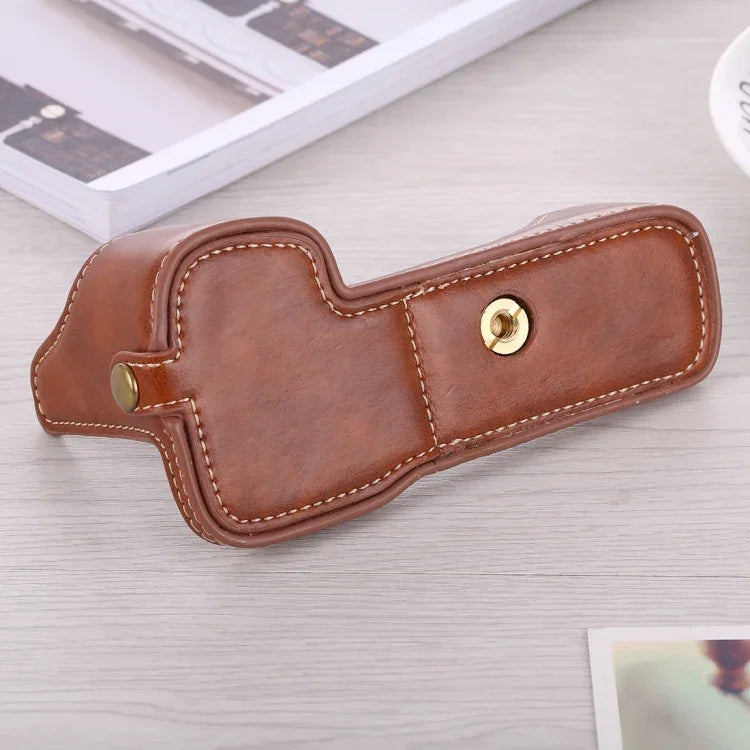 ฐานเคสกล้องหนัง PU ครึ่งตัวเกลียว 1/4 นิ้ว สำหรับ Sony ILCE-A9 / A9 / A7RIII, สำหรับ Sony A9