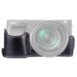 ฐานเคสกล้องหนัง PU ครึ่งตัวเกลียว 1/4 นิ้ว สำหรับ Sony A6400 / ILCE-A6400, สำหรับ Sony A6400