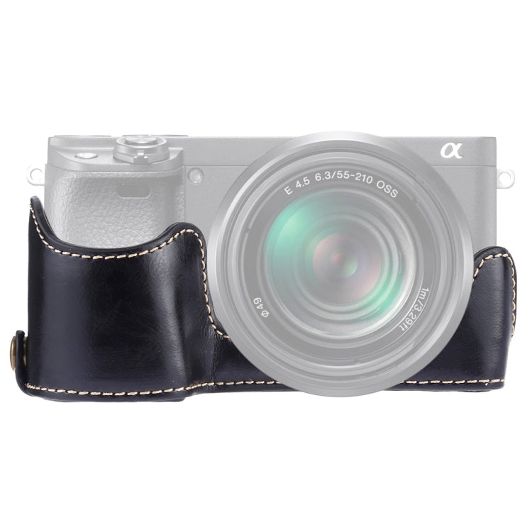 ฐานเคสกล้องหนัง PU ครึ่งตัวเกลียว 1/4 นิ้ว สำหรับ Sony A6400 / ILCE-A6400, สำหรับ Sony A6400
