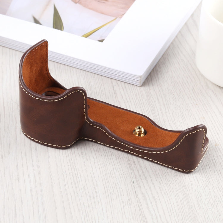 ฐานเคสกล้องหนัง PU ครึ่งตัวเกลียว 1/4 นิ้ว สำหรับ Sony A6400 / ILCE-A6400, สำหรับ Sony A6400