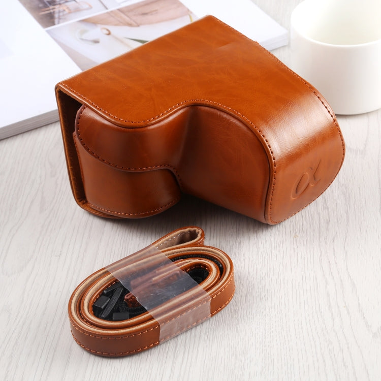 กระเป๋าเคสกล้องหนัง PU ครบตัวพร้อมสายสะพายสำหรับ Sony A6400 / ILCE-A6400, สำหรับ Sony A6400