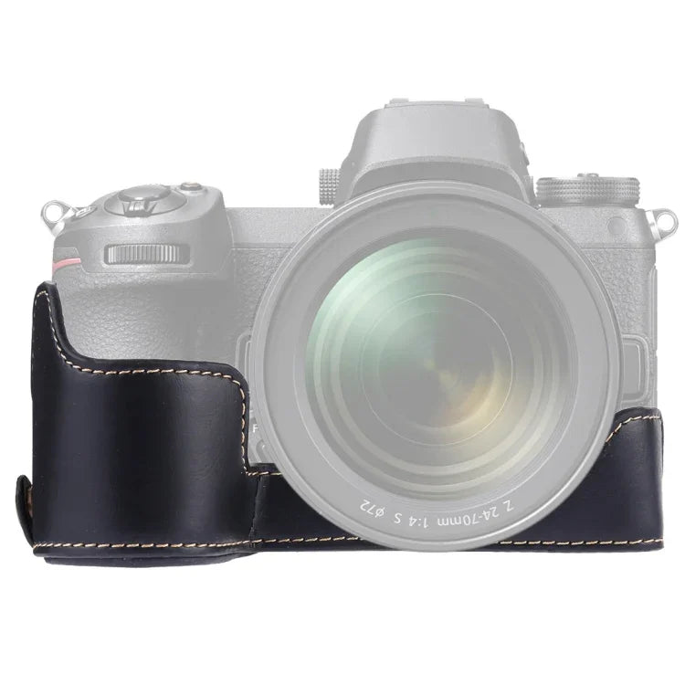 ฐานเคสกล้องหนัง PU ครึ่งตัวเกลียว 1/4 นิ้ว สำหรับ Nikon Z6 / Z7, สำหรับ Nikon Z6