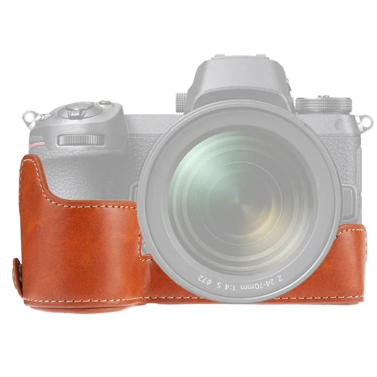 ฐานเคสกล้องหนัง PU ครึ่งตัวเกลียว 1/4 นิ้ว สำหรับ Nikon Z6 / Z7, สำหรับ Nikon Z6
