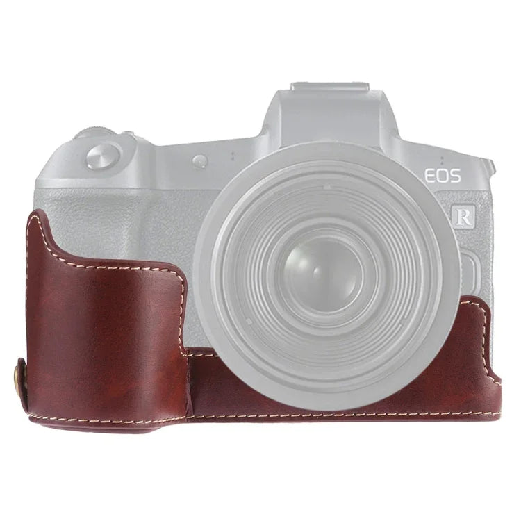 ฐานเคสกล้องหนัง PU ครึ่งตัวเกลียว 1/4 นิ้ว สำหรับ Canon EOS R, สำหรับ Canon R