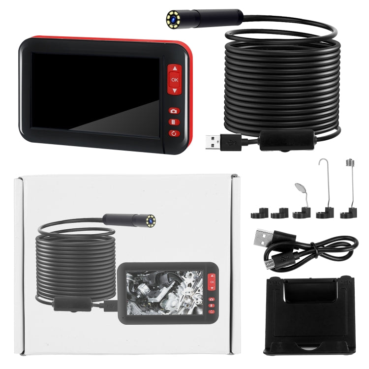 P20 จอแสดงผล 4.3 นิ้ว HD1080P กล้องส่องตรวจปลายสายพร้อมไฟ LED 8 ดวง ความยาว: 10m เส้นผ่านศูนย์กลางเลนส์: 8mm สายแข็ง ความยาว: 10m สายแข็ง