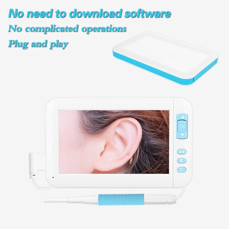 C01 4.3 Inch Screen Display HD1080P Visual Earspoon Endoscope with 6 LEDs, Diameter:3.9mm, C01 3.9mm