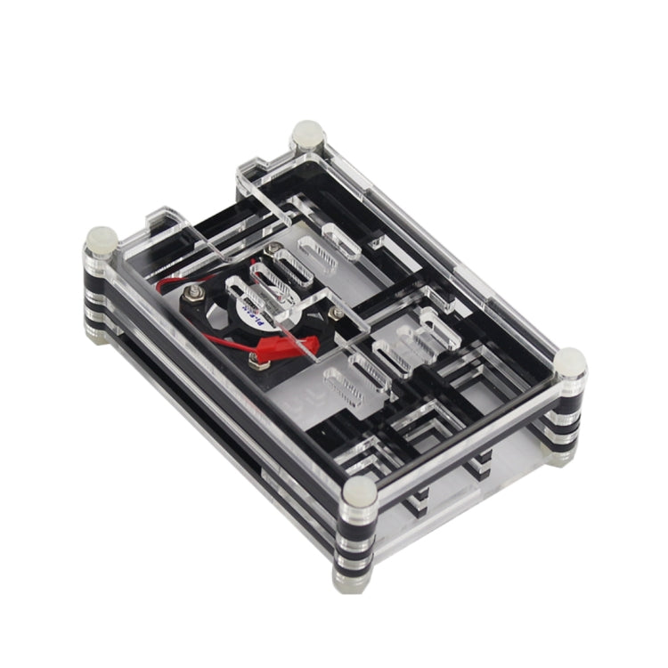 กล่องอะคริลิค 9 ชั้นพร้อมพัดลมระบายความร้อนสำหรับ Raspberry Pi 3