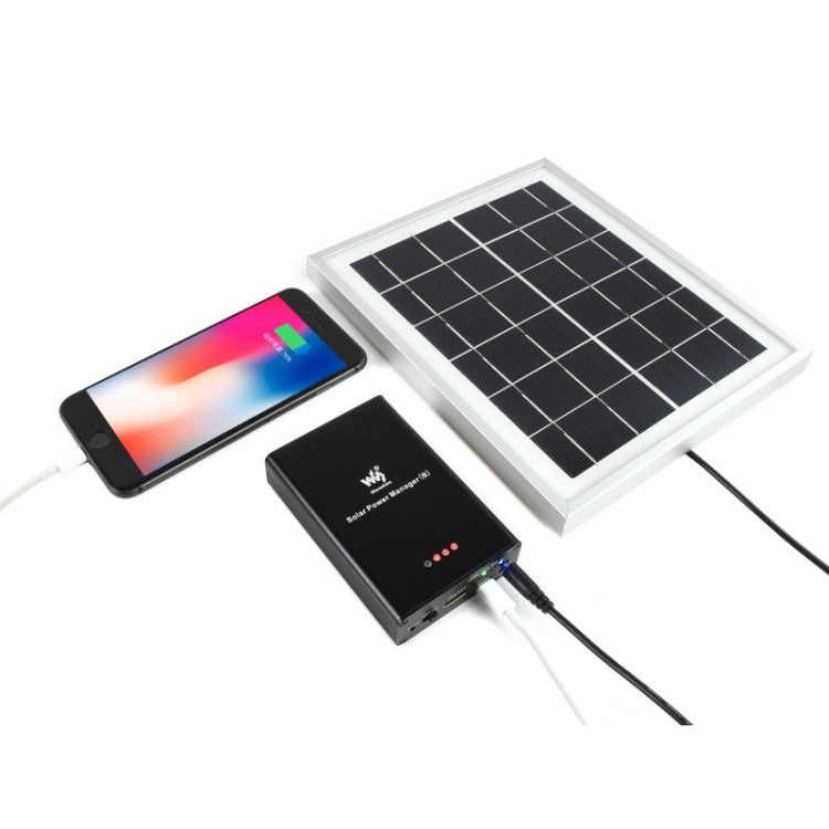 Waveshare ตัวจัดการพลังงานแสงอาทิตย์ แบตเตอรี่ Li-Po ในตัว 10000mAh รองรับแผงโซลาร์เซลล์ 6V~24V, 19799