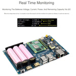 Waveshare แผงฐาน PoE UPS สำหรับ Raspberry Pi CM4 พร้อมอีเธอร์เน็ตกิกะบิต HDMI คู่ USB2.0 สี่พอร์ต แผงฐาน PoE UPS