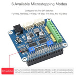 Waveshare HRB8825 HAT มอเตอร์สเต็ปเปอร์สำหรับ Raspberry Pi ขับเคลื่อนมอเตอร์สเต็ปเปอร์สองตัว รองรับไมโครสเต็ปสูงสุด 1/32