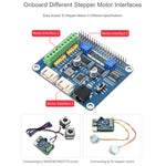 Waveshare HRB8825 HAT มอเตอร์สเต็ปเปอร์สำหรับ Raspberry Pi ขับเคลื่อนมอเตอร์สเต็ปเปอร์สองตัว รองรับไมโครสเต็ปสูงสุด 1/32