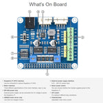 Waveshare HRB8825 HAT มอเตอร์สเต็ปเปอร์สำหรับ Raspberry Pi ขับเคลื่อนมอเตอร์สเต็ปเปอร์สองตัว รองรับไมโครสเต็ปสูงสุด 1/32