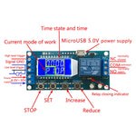 โมดูลรีเลย์หน่วงเวลาจอ LCD ดิจิทัล Micro USB XY-LJ02 6-30V ควบคุมสวิตช์ตั้งเวลา