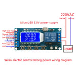 โมดูลรีเลย์หน่วงเวลาจอ LCD ดิจิทัล Micro USB XY-LJ02 6-30V ควบคุมสวิตช์ตั้งเวลา