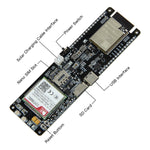 บอร์ดพัฒนาโมดูลชาร์จพลังงานแสงอาทิตย์ที่ถือแบตเตอรี่ WiFi Bluetooth 18560, T-SIM7000G