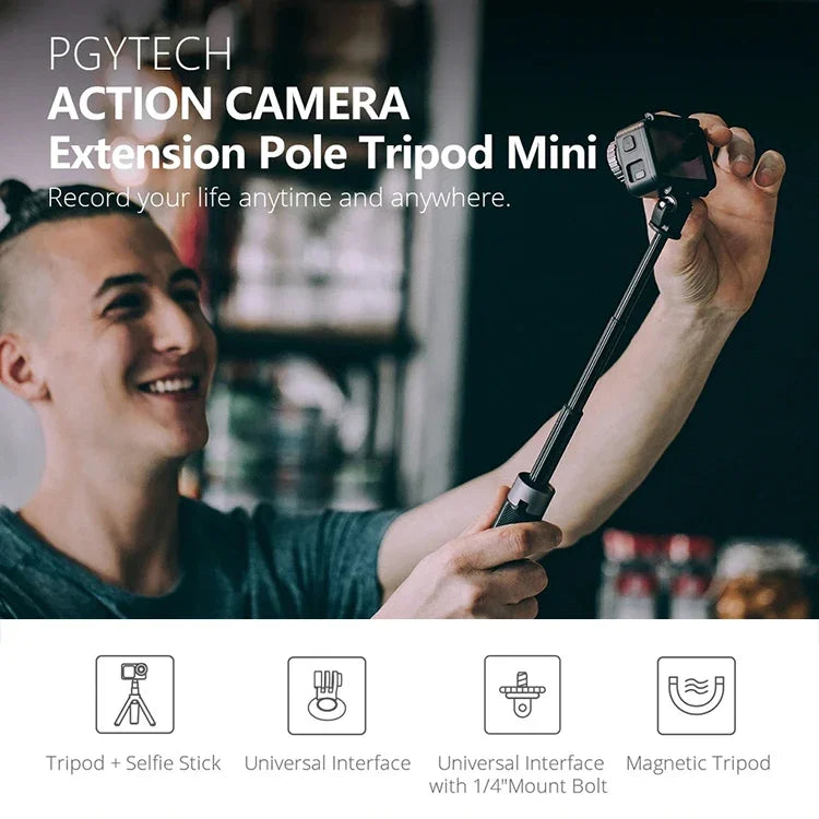 ขาตั้งกล้องแอคชั่น PGYTECH P-GM-117 ขยายได้ พร้อมไม้เซลฟี่สำหรับ DJI Osmo Action, P-GM-117
