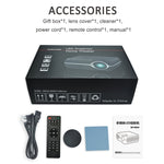 DH-A10 โปรเจคเตอร์สมาร์ท HD 5.8 นิ้ว 4200 ลูเมน 1280 x 800P พร้อมรีโมทคอนโทรล ระบบ Android 6.0 รองรับ WiFi, Bluetooth, HDMIx2, USBx2, VGA, AV IN/RCA, RJ45, LAN