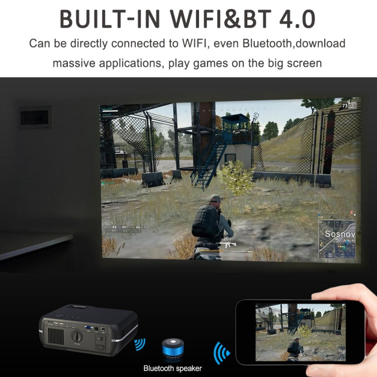 DH-A10 โปรเจคเตอร์สมาร์ท HD 5.8 นิ้ว 4200 ลูเมน 1280 x 800P พร้อมรีโมทคอนโทรล ระบบ Android 6.0 รองรับ WiFi, Bluetooth, HDMIx2, USBx2, VGA, AV IN/RCA, RJ45, LAN
