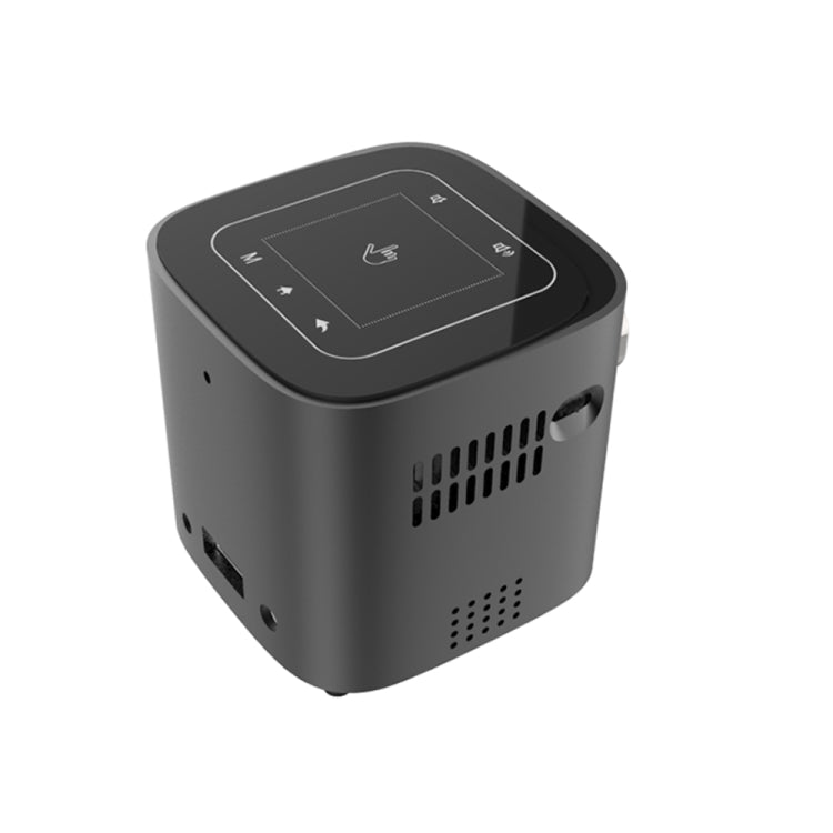 WEJOY DL-S12 โปรเจคเตอร์สมาร์ท DLP ขนาดเล็กพกพา 50 ANSI ลูเมน พร้อมรีโมทและที่ยึด ระบบ Android 7.1.2 2GB DDR3+16GB RK3128 ควอดคอร์ ARM Cortex-A7 ความเร็วสูงสุด 1.2GHz รองรับ WiFi / USB / Audio OUT / DC IN