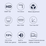 จอแสดงผลพกพา HD ขอบแคบ ขนาด 14 นิ้ว M8 1080P Ultra-thin