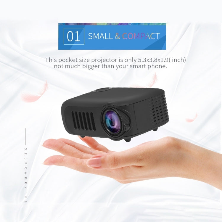 โปรเจคเตอร์พกพา A2000 ความสว่าง 800 ลูเมน LCD สำหรับโฮมเธียเตอร์ รองรับ 1080P ปลั๊ก UK