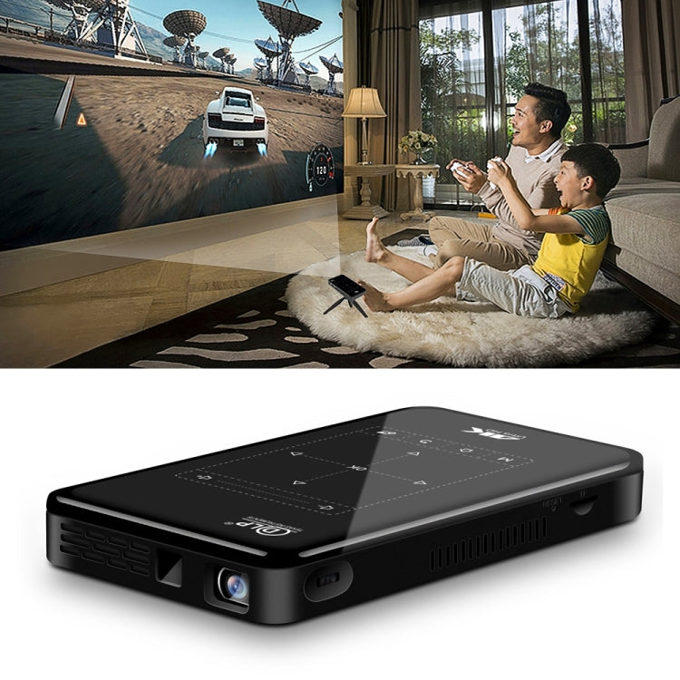 โปรเจคเตอร์อัจฉริยะพกพา P09 4K Ultra HD DLP พร้อมรีโมทอินฟราเรด Amlogic S905X 4-Core A53 ความเร็วสูงสุด 1.5GHz Android 6.0, 1GB+8GB รองรับ WiFi 2.4G/5G, บลูทูธ, การ์ด TF