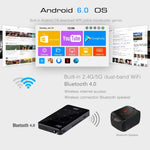โปรเจคเตอร์อัจฉริยะพกพา P09 4K Ultra HD DLP พร้อมรีโมทอินฟราเรด Amlogic S905X 4-Core A53 ความเร็วสูงสุด 1.5GHz Android 6.0, 1GB+8GB รองรับ WiFi 2.4G/5G, บลูทูธ, การ์ด TF