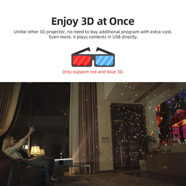 โปรเจคเตอร์ LED HD ความสว่าง 18000 ลูเมน AUN U001 4K แบบพกพา สำหรับโฮมเธียเตอร์, ปลั๊ก US, ปลั๊ก UK, ปลั๊ก AU
