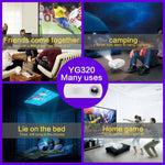 YG320 โปรเจคเตอร์ LED ขนาดเล็ก 320*240 โรงภาพยนตร์ที่บ้าน, รองรับ HDMI & AV & SD & USB