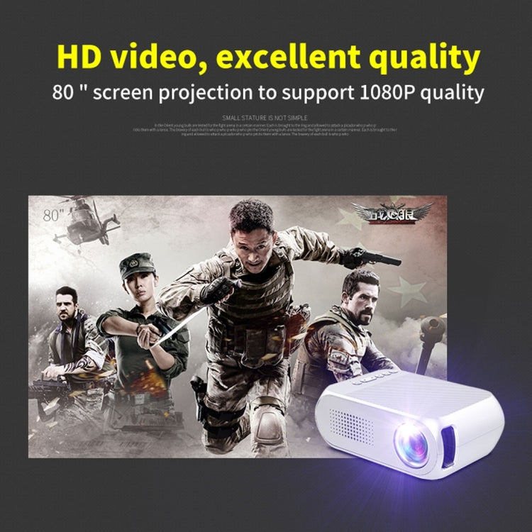 YG320 โปรเจคเตอร์ LED ขนาดเล็ก 320*240 โรงภาพยนตร์ที่บ้าน, รองรับ HDMI & AV & SD & USB