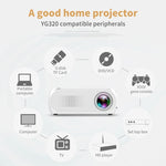 YG320 โปรเจคเตอร์ LED ขนาดเล็ก 320*240 โรงภาพยนตร์ที่บ้าน, รองรับ HDMI & AV & SD & USB