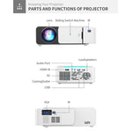 T5 โปรเจคเตอร์สมาร์ทเทคโนโลยี LED+LCD ความสว่าง 100 ANSI ลูเมน ความละเอียด 800x400 480P, รองรับ HDMI / การ์ด SD / 2 x USB / ช่องเสียง 3.5 มม., รุ่นธรรมดา, รุ่นธรรมดา