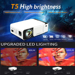 T5 โปรเจคเตอร์สมาร์ท LED+LCD ความสว่าง 100 ANSI ลูเมน ความละเอียด 1024x600, รองรับ HDMI / การ์ด SD / USB 2 ช่อง / ช่องเสียง 3.5 มม., รุ่นแสดงหน้าจอเดียวกัน, รุ่นแสดงหน้าจอเดียวกัน