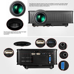 LY-50 โปรเจคเตอร์ LED โรงภาพยนตร์ที่บ้าน ความสว่าง 1800 ลูเมน ความละเอียด 1280x800 พร้อมรีโมทคอนโทรล, รองรับ AV & USB & VGA & HDMI, LY-50