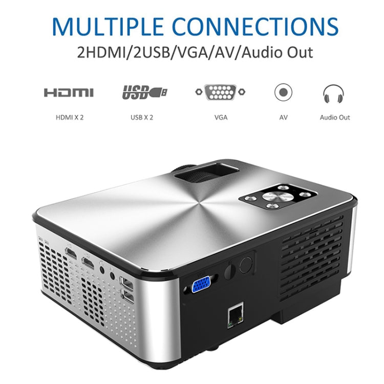 Cheerlux C9 โปรเจคเตอร์สมาร์ทความละเอียด 1280x720 720P HD, รองรับ HDMI x 2 / USB x 2 / VGA / AV, C9 (สีดำ), C9, C9 (สีดำเทา)