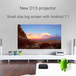 D13 2+16G โปรเจคเตอร์พกพาขนาดเล็ก ความละเอียด 854 x 480 Android 7.1.2 4K DLP สมาร์ท LED WIFI โรงภาพยนตร์ที่บ้าน, รองรับ USB / TF / HDMI