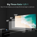 โปรเจคเตอร์ LED ขนาดเล็ก RD825 ความละเอียด 1280x720 2200LM สำหรับโฮมเธียเตอร์ รองรับ HDMI, AV, VGA และ USB รุ่นสำหรับมือถือ