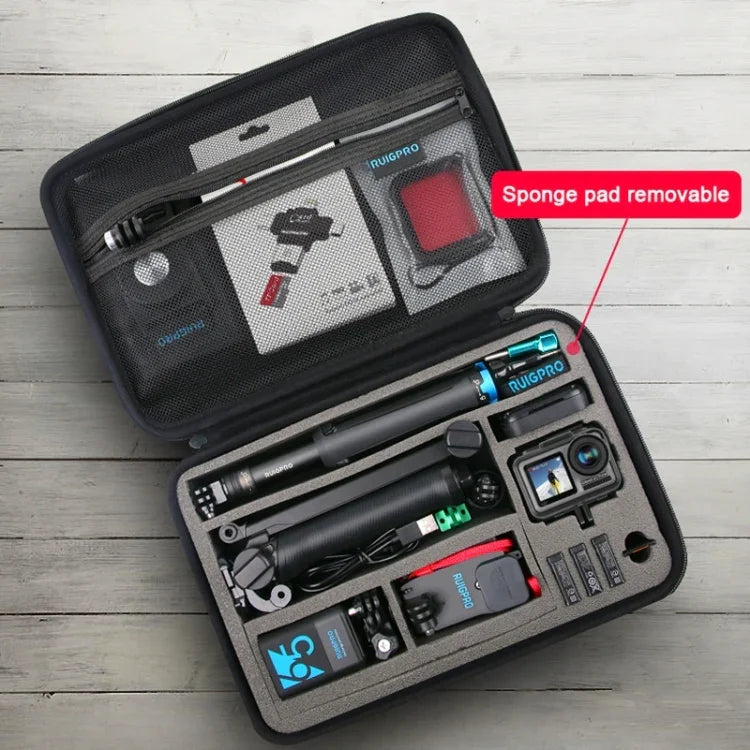 กล่องใส่ของแบบพกพากันกระแทกกันน้ำ RUIGPRO สำหรับ DJI Osmo Action ขนาด: 33.5cm x 22.7cm x 6.3cm, ขนาดใหญ่