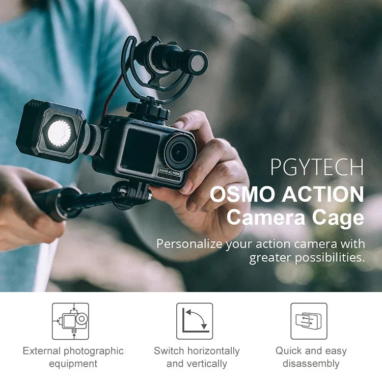 อุปกรณ์กรงกระต่ายสำหรับกล้องกีฬา PGYTECH P-11B-010 สำหรับ DJI Osmo Action