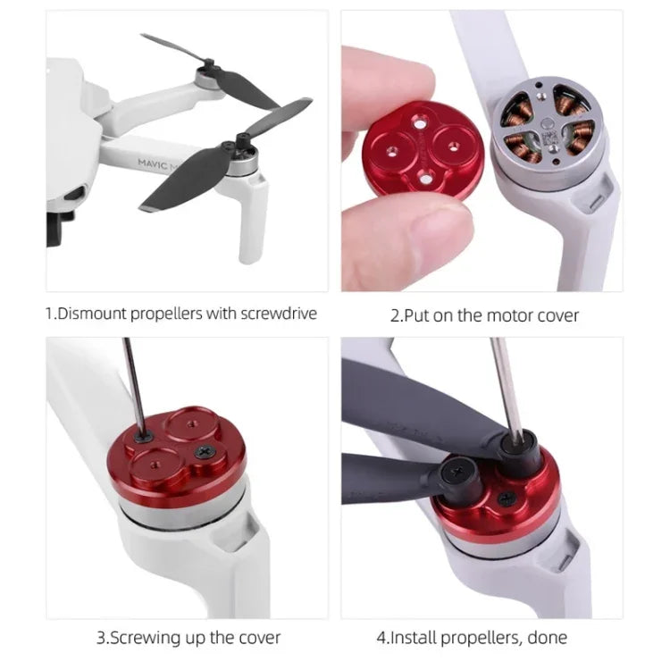 ฝาครอบป้องกันมอเตอร์โลหะ Sunnylife 4 ชิ้น สำหรับ DJI Mini 2