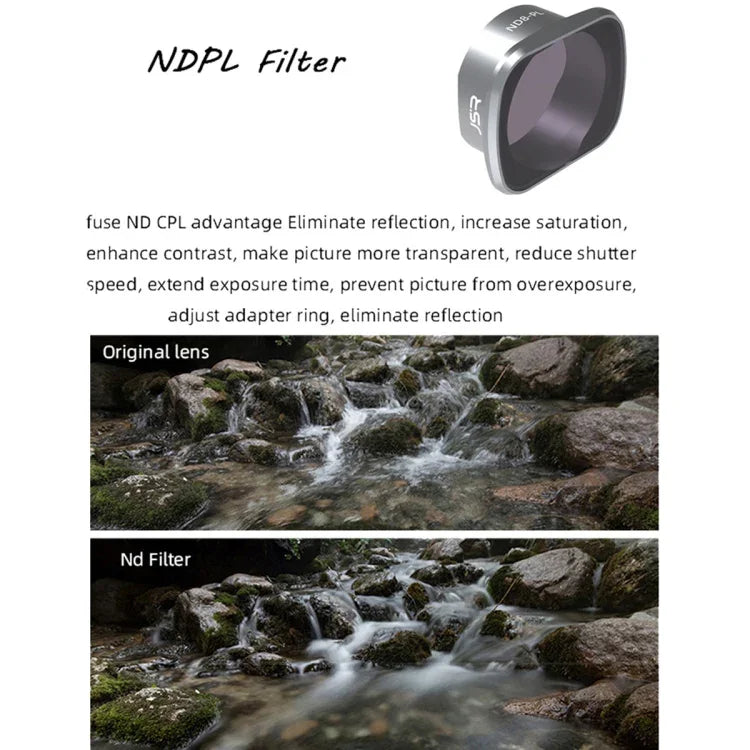 JSR KS ฟิลเตอร์เลนส์ ND32PL สำหรับ DJI FPV กรอบอะลูมิเนียมอัลลอย, ND32PL