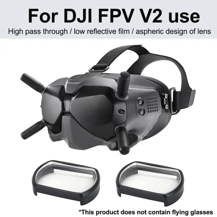 เลนส์แว่นสายตาสั้น RCSTQ 2 ชิ้น 350 องศา เลนส์แก้ไขสายตาแบบ Aspherical สำหรับ DJI FPV Goggles V2, 350 องศา