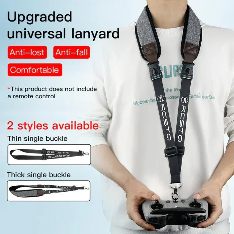 สายคล้องคอหนา RCSTQ ป้องกันการหล่นและสูญหาย สำหรับรีโมตคอนโทรล DJI FPV, หนา