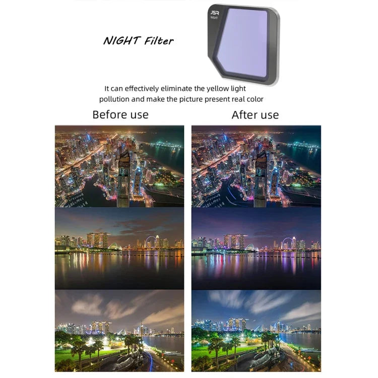 ฟิลเตอร์ลดแสงรบกวนกลางคืน NIGHT JSR สำหรับโดรน DJI Mavic 3, NIGHT