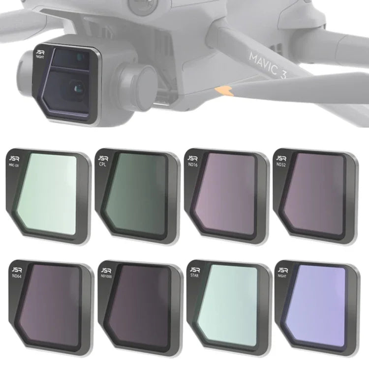 ฟิลเตอร์เลนส์ JSR Drone 8 in 1 MCUV+CPL+ND16+32+64+1000+STAR+NIGHT สำหรับ DJI Mavic 3, MCUV+CPL+ND16+32+64+1000+STAR+NIGHT