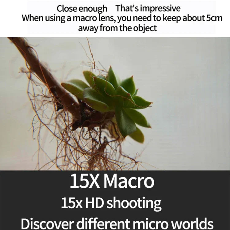 JSR ฟิลเตอร์เลนส์มาโคร 15X สำหรับ DJI Osmo Action 3, มาโคร 15X